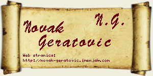 Novak Geratović vizit kartica